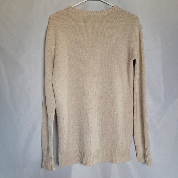 Organic John Patrick Oatmeal Crewneck Hi Low Sweater Women's Size S Wool Blend - Picture 5 of 10